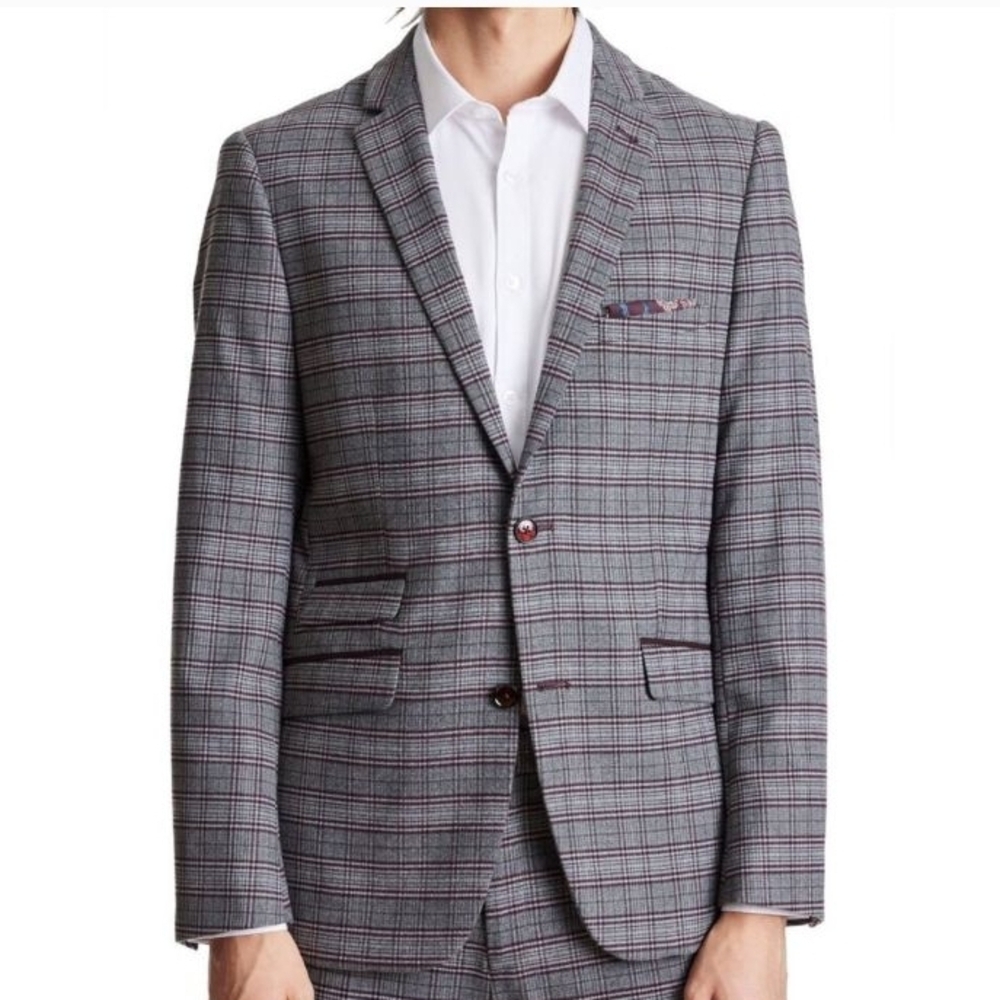 NWT PAISLEY & GRAY Plaid Sport Coat with Notched Lapel - Picture 8 of 8